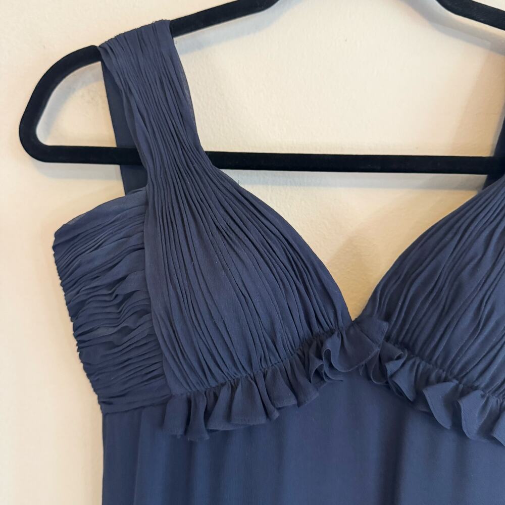 OSCAR DE LA RENTA Designer Midnight Blue Formal Gown & Shawl Set - Size 4 - Picture 14 of 15